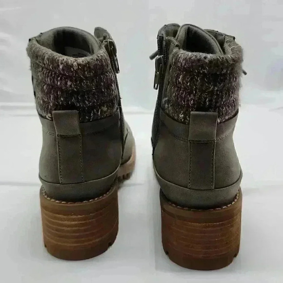 B-52 By Bull Boxer Womens Lace Up Side Zip Textile Heeled Short Boots Green Sz 8 - Picture 5 of 10